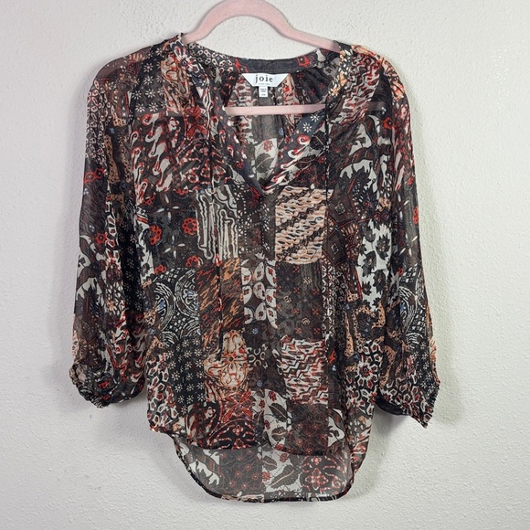 Joie Cecarina Long Sleeve Silk Top size XXS - Picture 2 of 10